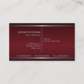 Metallsilber, grau, bordeauxrot, Monogramm Visitenkarte (Rückseite)