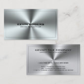 Metallsilber, grau, rostfrei, Edelstahlprint Visitenkarte (Vorne/Hinten)
