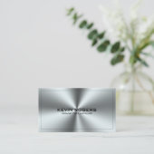 Metallsilber, grau, rostfrei, Edelstahlprint Visitenkarte (Stehend Vorderseite)