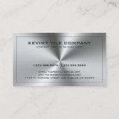Metallsilber, grau, rostfrei, Edelstahlprint Visitenkarte (Rückseite)