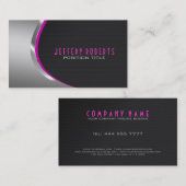 Metallsilber, grau und schwarz visitenkarte (Vorne/Hinten)