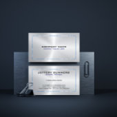 Metallsilber, grauer Hintergrund und blaue Grenze Visitenkarte