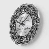 Metallsilber Große Wanduhr (Winkel)