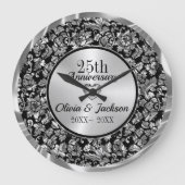 Metallsilber Große Wanduhr (Vorderseite)