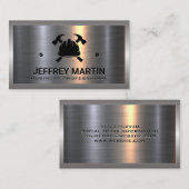 Metallsilber | Hard Hat und Hammers Visitenkarte (Vorne/Hinten)