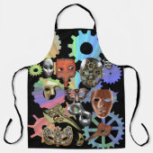 Metallsilber-Maskerbe Steampunkmasken Schürze (Vorderseite)