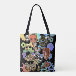 Metallsilber-Maskerbe Steampunkmasken Tasche