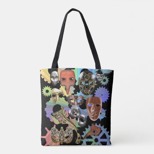 Metallsilber-Maskerbe Steampunkmasken Tasche (Rückseite)