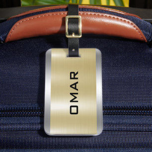 Metallsilber und goldfarbener Sonderschwarzer Text Gepäckanhänger