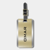 Metallsilber und goldfarbener Sonderschwarzer Text Gepäckanhänger (Vorderseite vertikal)