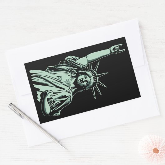 Metallstatue Rechteckiger Aufkleber (Umschlag)