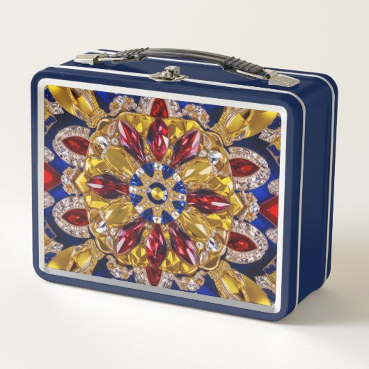 Metallsteine mit kolumbianischen Farben Metall Brotdose (Vorderseite)