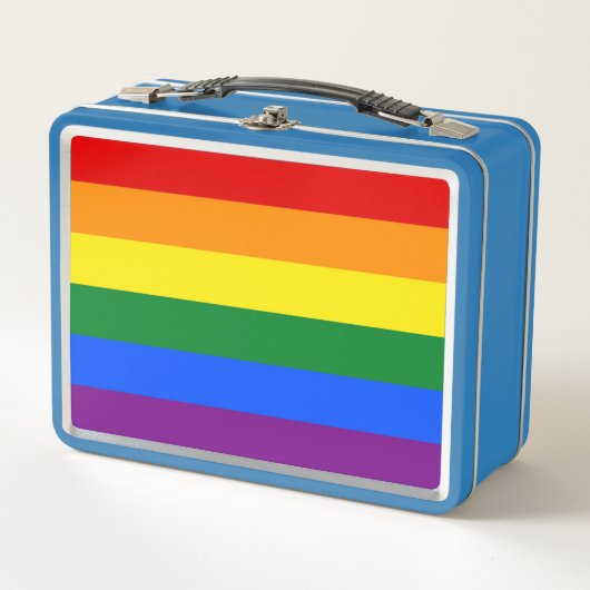 Metallsteine ohne Lunchbox mit LGBT-Flagge (Vorderseite)