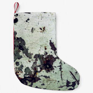 Metallstruktur mit Kratzern und Cracksabstract Kleiner Weihnachtsstrumpf