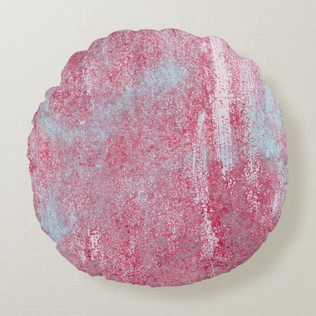 Metallstruktur mit Kratzern und Rissen abstrakt,  Rundes Kissen (Vorderseite)