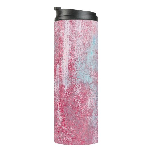 Metallstruktur mit Kratzern und Rissen abstrakt, Thermosbecher (Nach rechts gedreht)