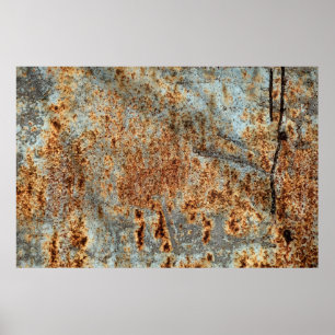 Metallstruktur mit Kratzern und Rissen. Vintag Poster