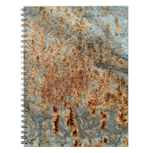 Metallstruktur mit Kratzern und Rissen. Vintage-D Notizblock