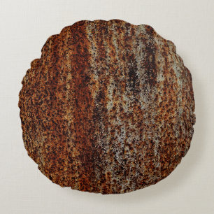 Metallstruktur mit Kratzern und Rissenabstrakt, a Rundes Kissen
