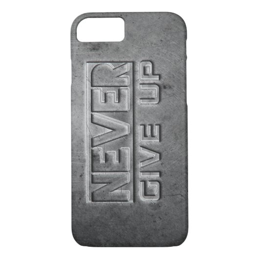 Metalltext "Nie aufgeben" Case-Mate iPhone Hülle (Rückseite)