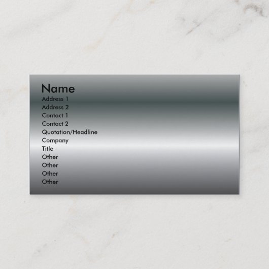 METALLTEXTIE VISITENKARTE (Vorderseite)