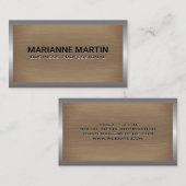 Metalltextur gebürstet | Industrielle Grenzen Visitenkarte (Vorne/Hinten)