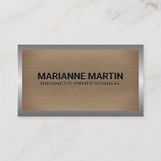 Metalltextur gebürstet | Industrielle Grenzen Visitenkarte (Vorderseite)