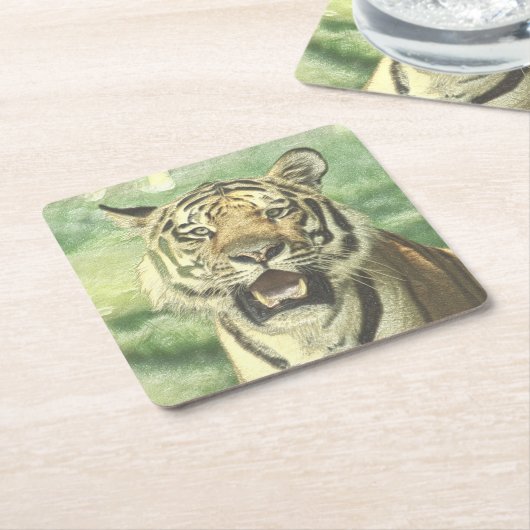 Metalltiger Rechteckiger Pappuntersetzer (angewinkelt)