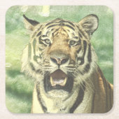 Metalltiger Rechteckiger Pappuntersetzer (Vorderseite)