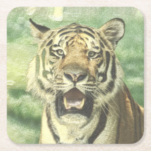 Metalltiger Rechteckiger Pappuntersetzer