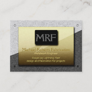 Metallverarbeitungs-Ingenieur-Monogramm - Gold auf Visitenkarte