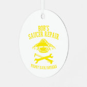 Metallverzierung/gelbes Bob Saucer Rehttpair Logo Ornament Aus Metall (Vorderseite links)