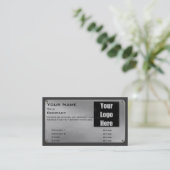 MetallVisitenkarte II - Silber mit Logo Visitenkarte (Stehend Vorderseite)