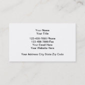 MetallVisitenkarte-Schablone Visitenkarte (Rückseite)