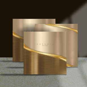 Metallwaage 2-Tone Gold Sq ID806 Quadratische Visitenkarte