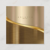 Metallwaage 2-Tone Gold Sq ID806 Quadratische Visitenkarte (Vorderseite)