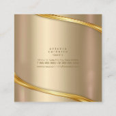 Metallwaage 2-Tone Gold Sq ID806 Quadratische Visitenkarte (Rückseite)