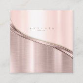 Metallwalbe 2-Tone-Rose Gold Sq ID806 Quadratische Visitenkarte (Vorderseite)