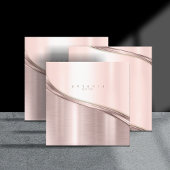 Metallwalbe 2-Tone-Rose Gold Sq ID806 Quadratische Visitenkarte