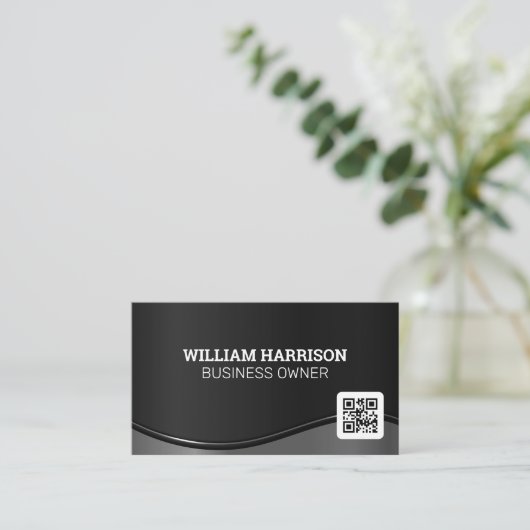 Metallwelle | QR-Code Visitenkarte (Stehend Vorderseite)