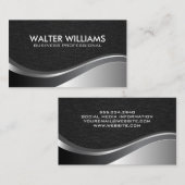 Metallwelle | Schwarze Textur Visitenkarte (Vorne/Hinten)