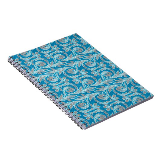 Metallwellen, blauweißes Notebook Notizblock (Rechte Seite)