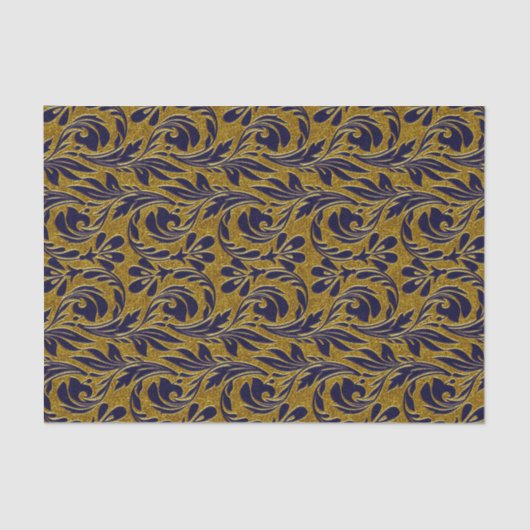 Metallwellen-Navy-Gold-TISSUE-WRAP-PAPIER Seidenpapier (Vorderseite)