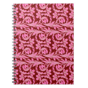 Metallwellen, rosa-rot-spiralförmig-Notebook Notizblock