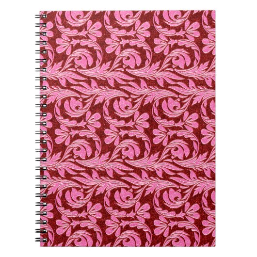 Metallwellen, rosa-rot-spiralförmig-Notebook Notizblock (Vorderseite)