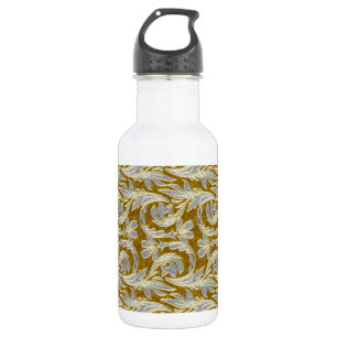 Metallwellen, weiß-goldgelb trinkflasche