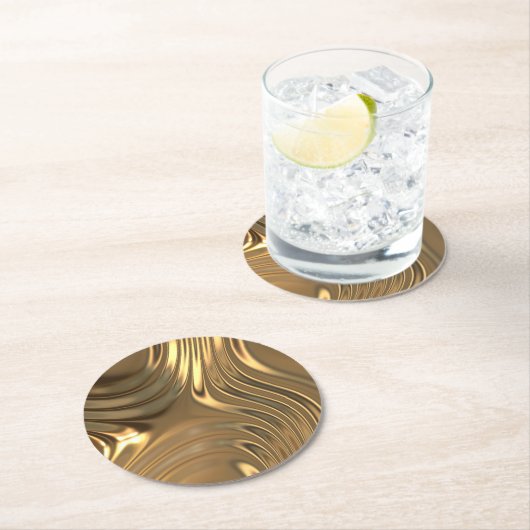 Metallwirbeldesign Runder Pappuntersetzer (Vor Ort)