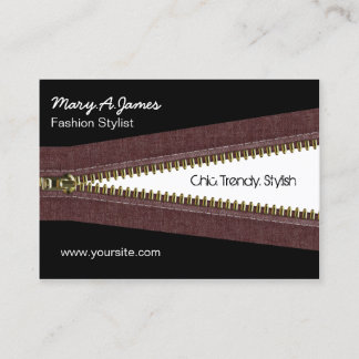 Metallzipper-Modekarte Visitenkarte