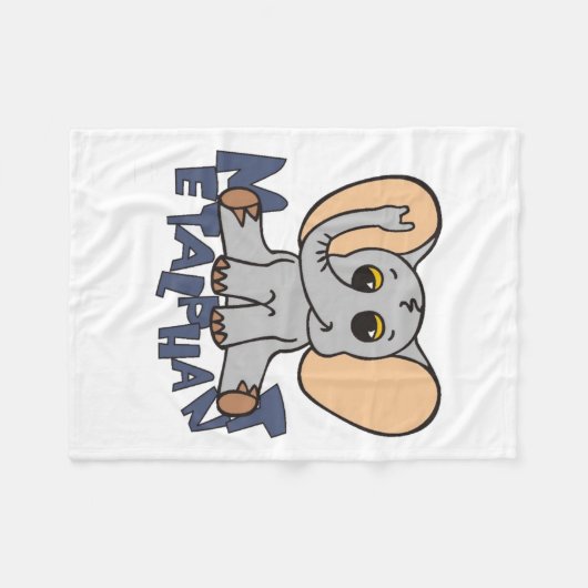 Metalphant Elefant-Fleece-Decke Fleecedecke (Vorderseite (Horizontal))