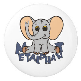Metalphant Elefant-Keramik-Griff Keramikknauf